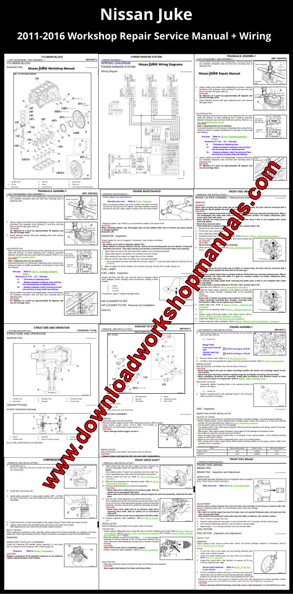 Nissan Juke Workshop Repair Manual Download