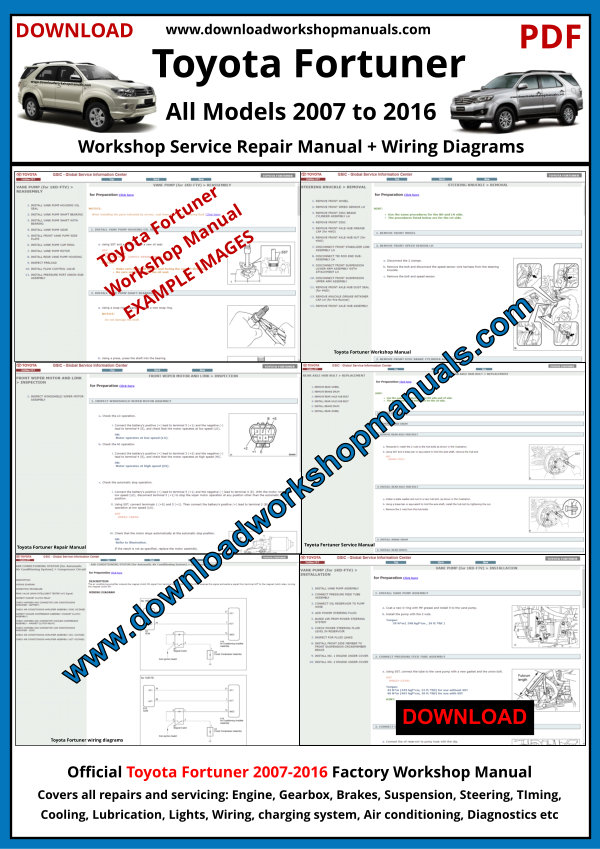 Toyota Fortuner Workshop Repair Manual