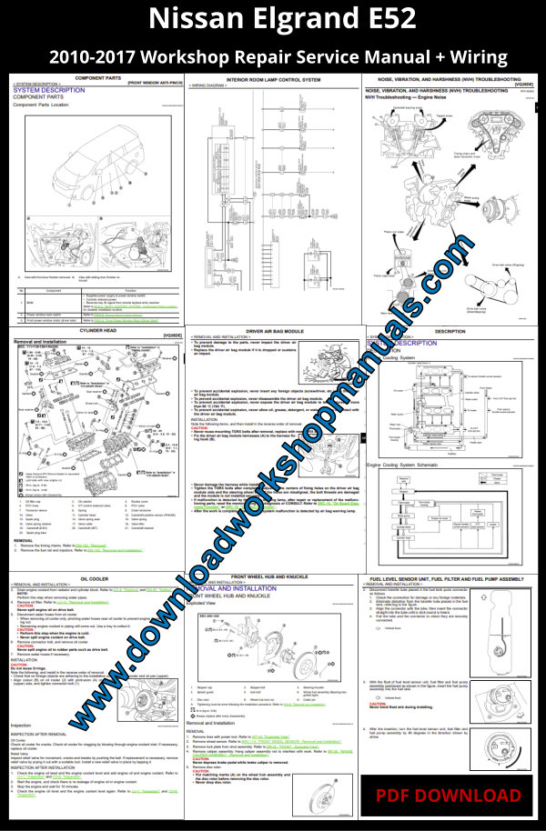 Nissan Elgrand E52 Service Repair Workshop Manual