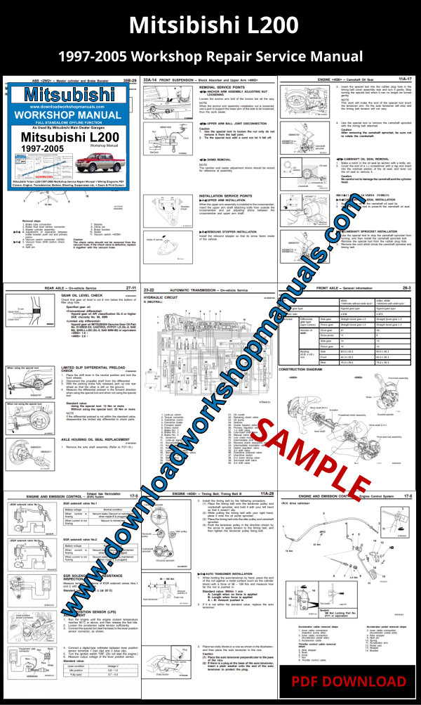 Mitsubishi L200 Workshop Manual download