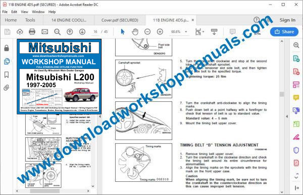 Mitsubishi L200 Workshop Manual download