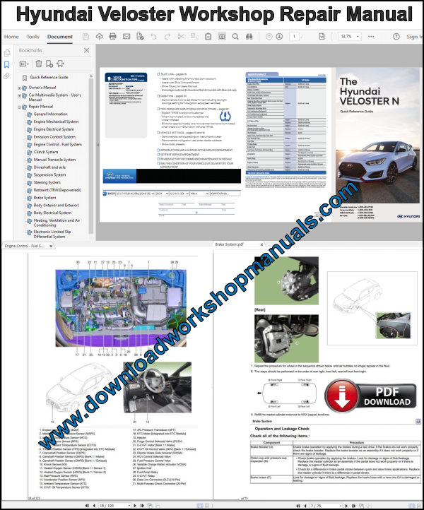 HYUNDAI VELOSTER 2018 to 2020 WORKSHOP REPAIR MANUAL PDF