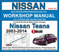 Nissan Teana Workshop Repair Manual