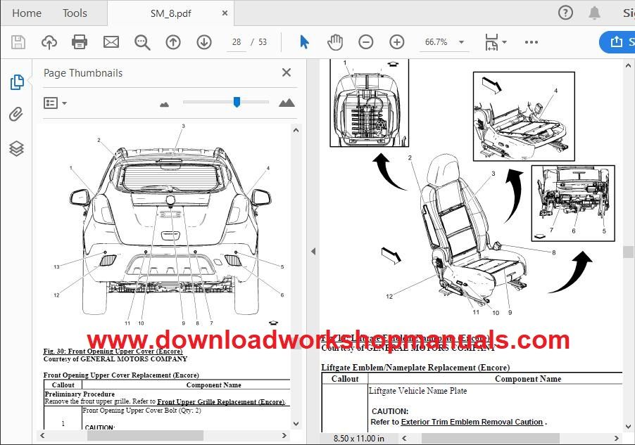 Vauxhall Mokka Repair Manual