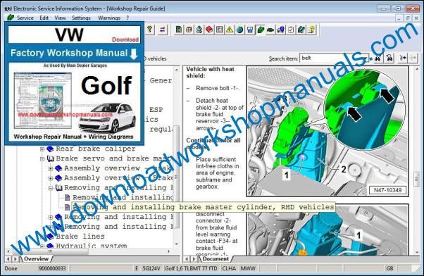 VW Volkswagen Golf Service Manual