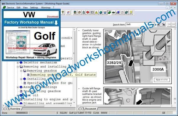 VW Volkswagen Golf Repair Manual