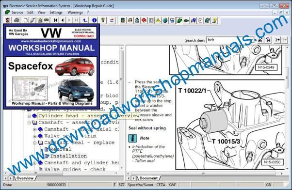 VW Volkswagen Spacefox Service Manual