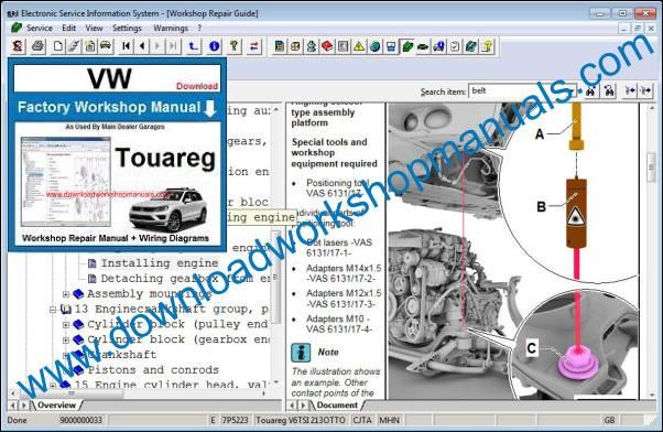 VW Volkswagen Touareg Service Manual