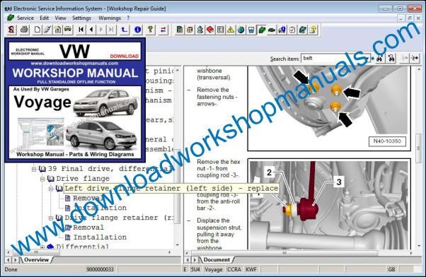 VW Volkswagen Voyage Workshop Manual