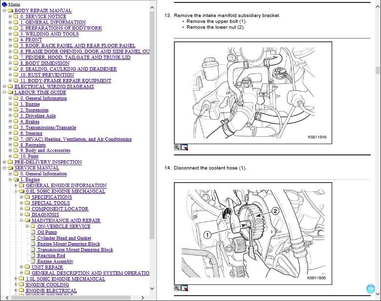 Chevrolet Spark Workshop Repair and Wiring Diagrams Manual Download