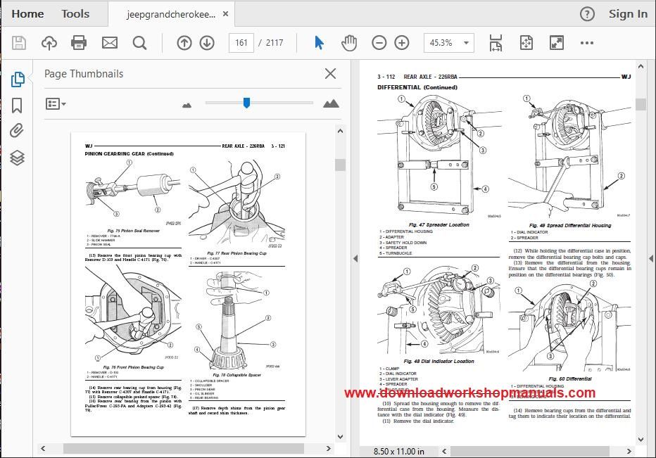 Jeep Grand Cherokee WJ Repair Manual Download