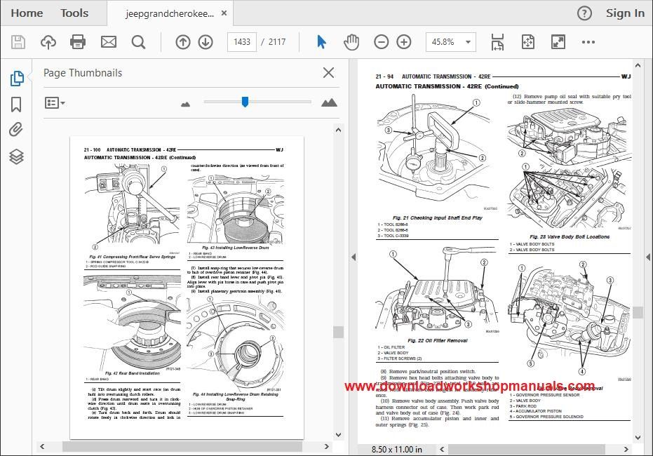 Jeep Grand Cherokee WJ Wiring Diagrams Manual