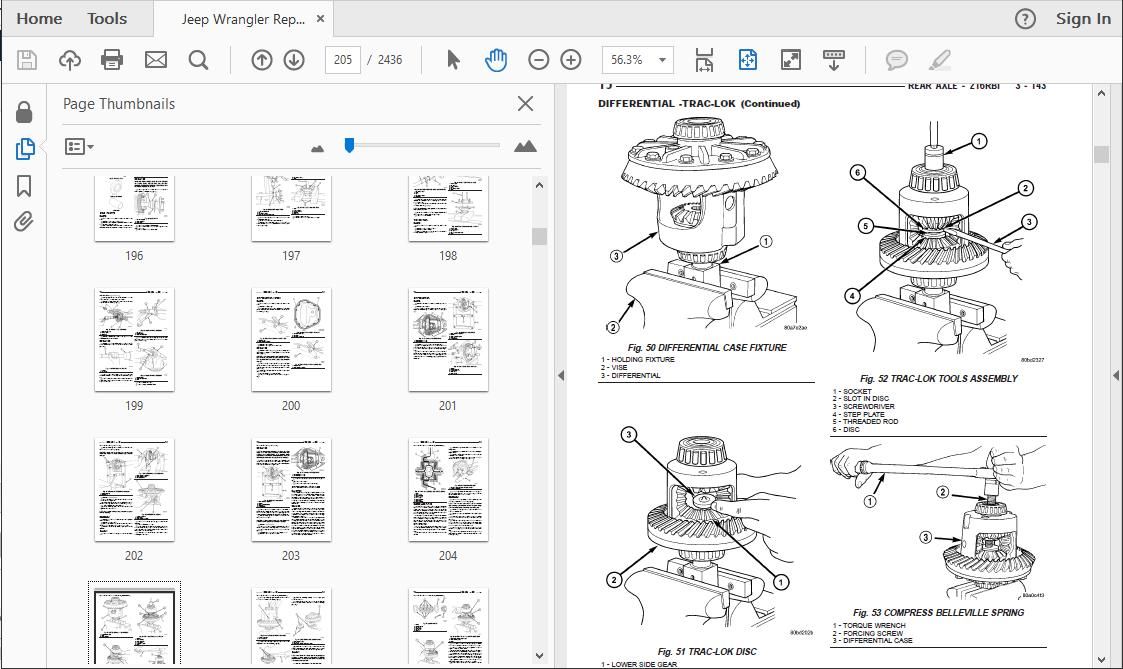 Jeep Wrangler Workshop and Wiring Diagrams Manual